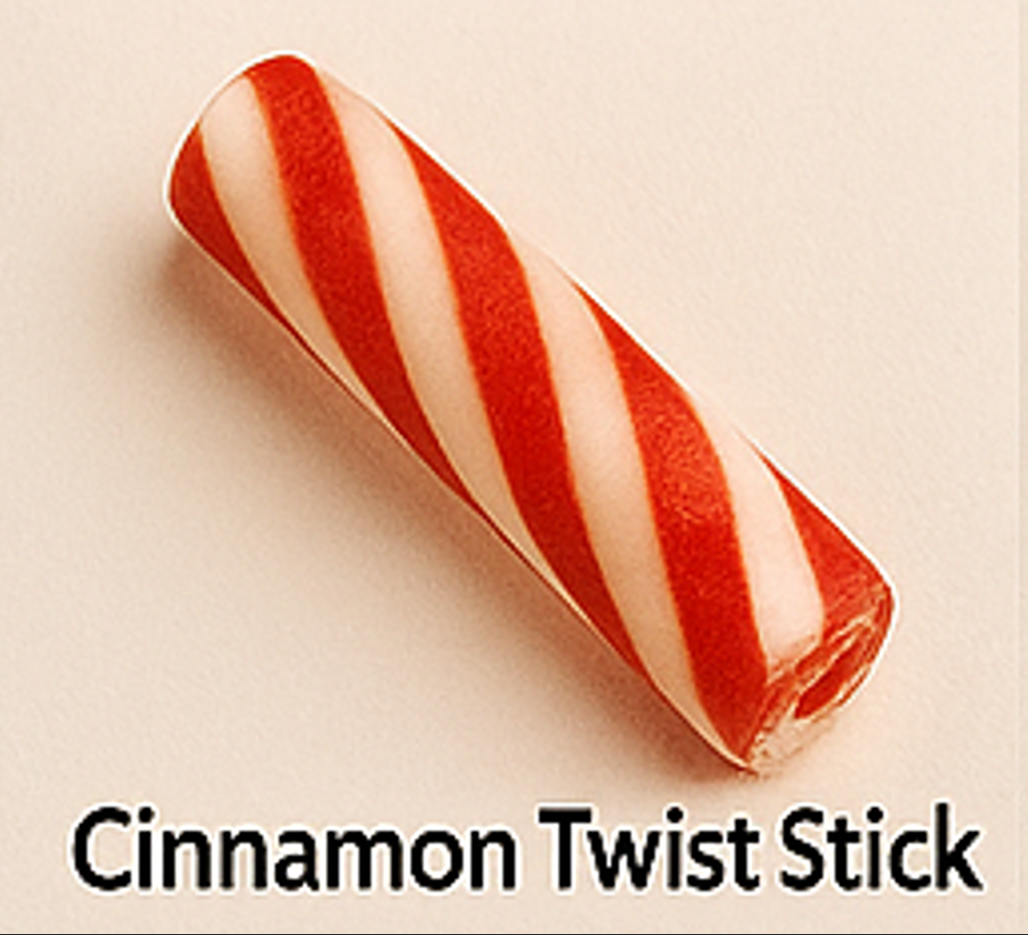 Cinnamon Twist Stick - Classic Red & White Hard Candy