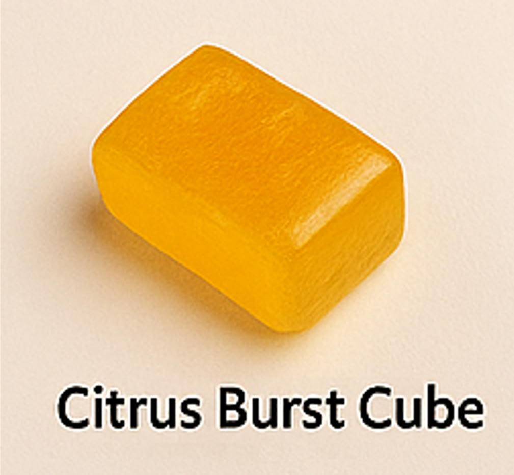 Citrus Burst Cube - Golden Orange Hard Candy